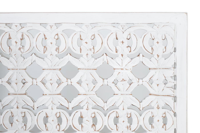 GINER Y COLOMER Cabecero Artesanal Blanco Decapado de MDF, 165 cm de Ancho x 80 cm de Alto, Panel Decorativo para Cama